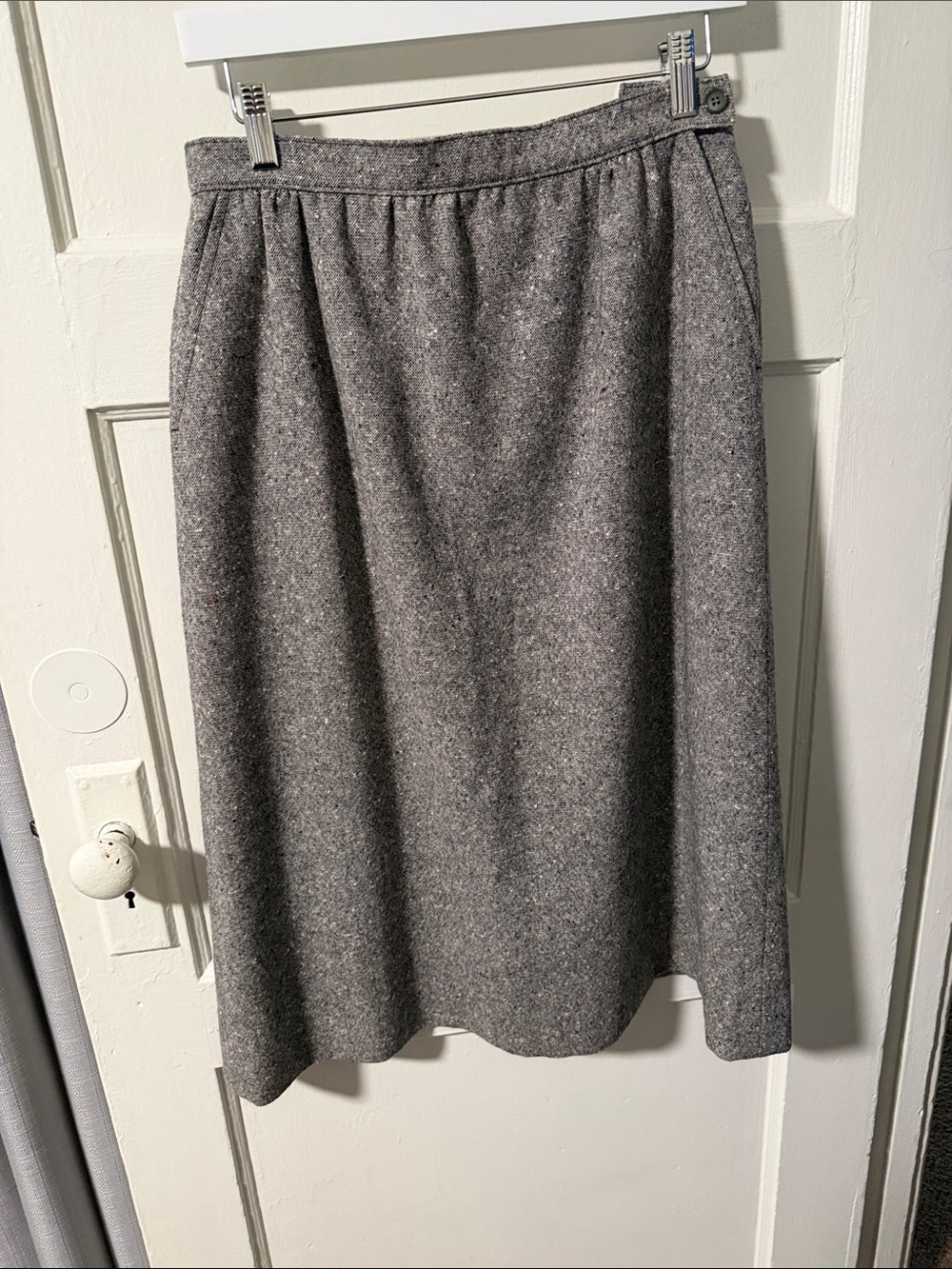 Pendleton Gray Wool Midi Skirt